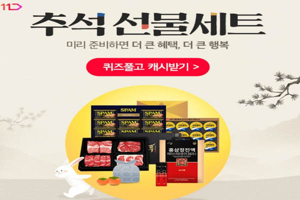 Read more about the article 캐시워크, 11번가 추석 선물 세트 장바구니 쿠폰 지정일 배송